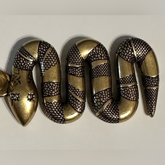 NWT COACH Brass Snake Bag Charm or Key Ring CZ212 Rhinestone Eyes - Picture 8 of 9